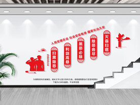 打黑除恶楼梯文化墙