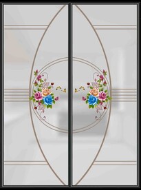 高清分层透明底推拉门打印图