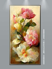 现代华丽花卉静物油画