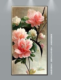 高贵华丽复古花卉艺术玄关装饰画