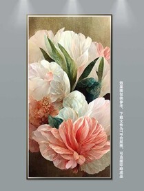 高贵华丽复古花卉艺术玄关装饰画