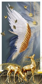 银杏叶麋鹿羽毛玄关