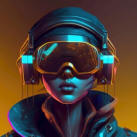 戴VR眼镜的女孩