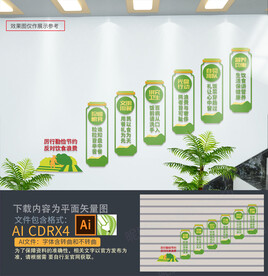 食堂楼梯文化墙