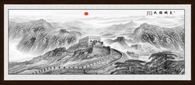 水墨长城山水画