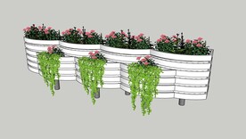 PVC花箱4+3波浪组合花箱