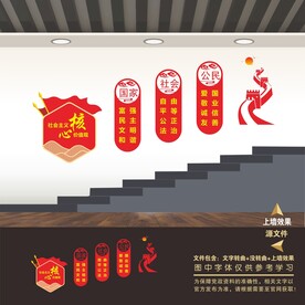 核心价值观楼梯文化墙