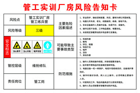 管工实训厂房风险告知卡