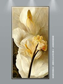 清新淡雅时尚梦幻花卉玄关装饰画