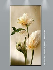 清新治愈系奶油风花卉玄关装饰画