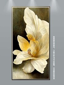 清新治愈系奶油风花卉玄关装饰画