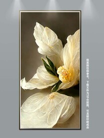 清新治愈系奶油风花卉玄关装饰画