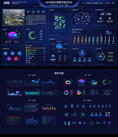 数据可视化大屏展示psd源文件