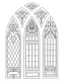 欧式教堂拱门窗户