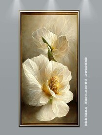 北欧手绘植物花卉玄关装饰画