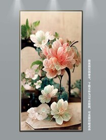 北欧手绘花卉立体装饰画