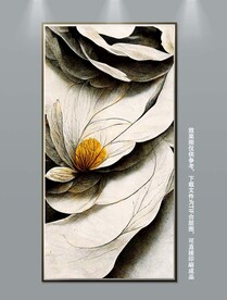 现代抽象立体花卉玄关装饰画
