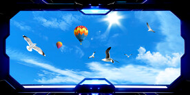 蓝天白云背景墙