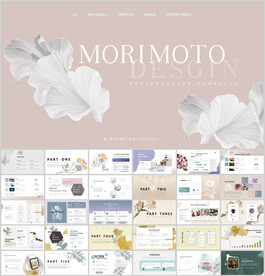 优雅清新典雅配色ppt模板