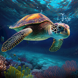 大海深处的海龟