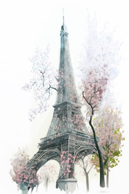 水彩 埃菲尔铁塔