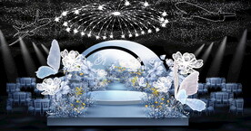 星空婚礼白蓝黄色婚礼效果图