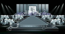 韩式婚礼高级简灰白色婚礼效果图