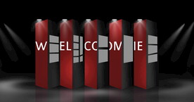 高级红黑婚礼迎宾区