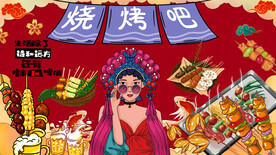 烧烤吧背景墙