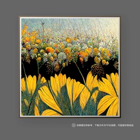 手绘向日葵花卉植物装饰画