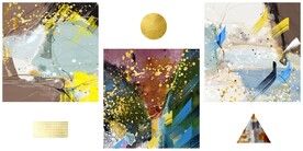 现代艺术抽象油画三联画