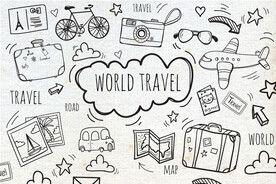 免扣卡通速写线条图案