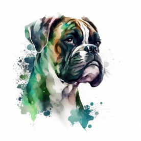 水墨拳师犬