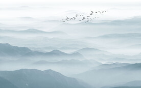 新中式水墨山水画背景墙