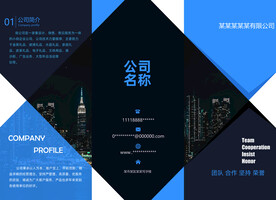 公司企业简介促销商务大气三折页