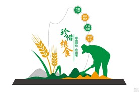 珍惜粮食雕塑