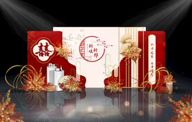 新中式迎宾区婚礼效果图