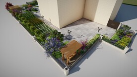 别墅庭院院子景观设计案例效果图