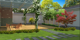 别墅庭院院子景观设计案例效果图