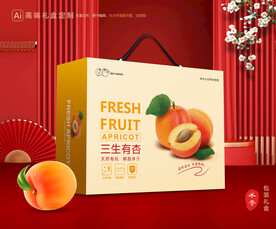 杏礼盒 黄杏包装