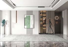 现代极简 轻奢客厅 空场景