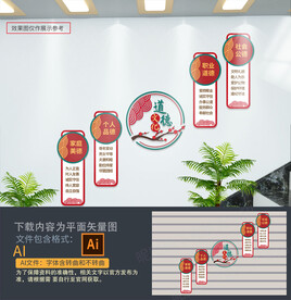 道德讲堂楼梯文化墙