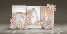 粉色婚礼迎宾区