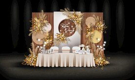 咖色婚礼签到区