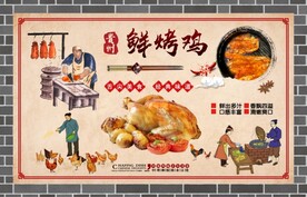 贵阳烤鸡背景墙