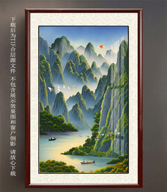 水彩山水晶瓷画