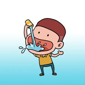 多运动多喝水健康饮水补水卡通