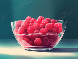 玻璃碗里的树莓