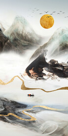 新中式水墨山水装饰画