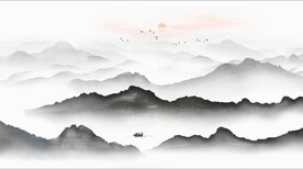 新中式抽象水墨山水风景背景墙